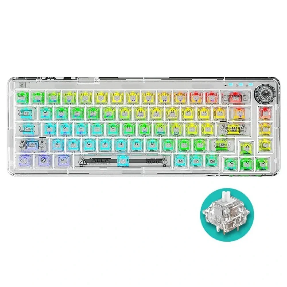 AULA‎ F68 68-Key Tri-Mode Wireless RGB Hot-Swap Mechanical Keyboard